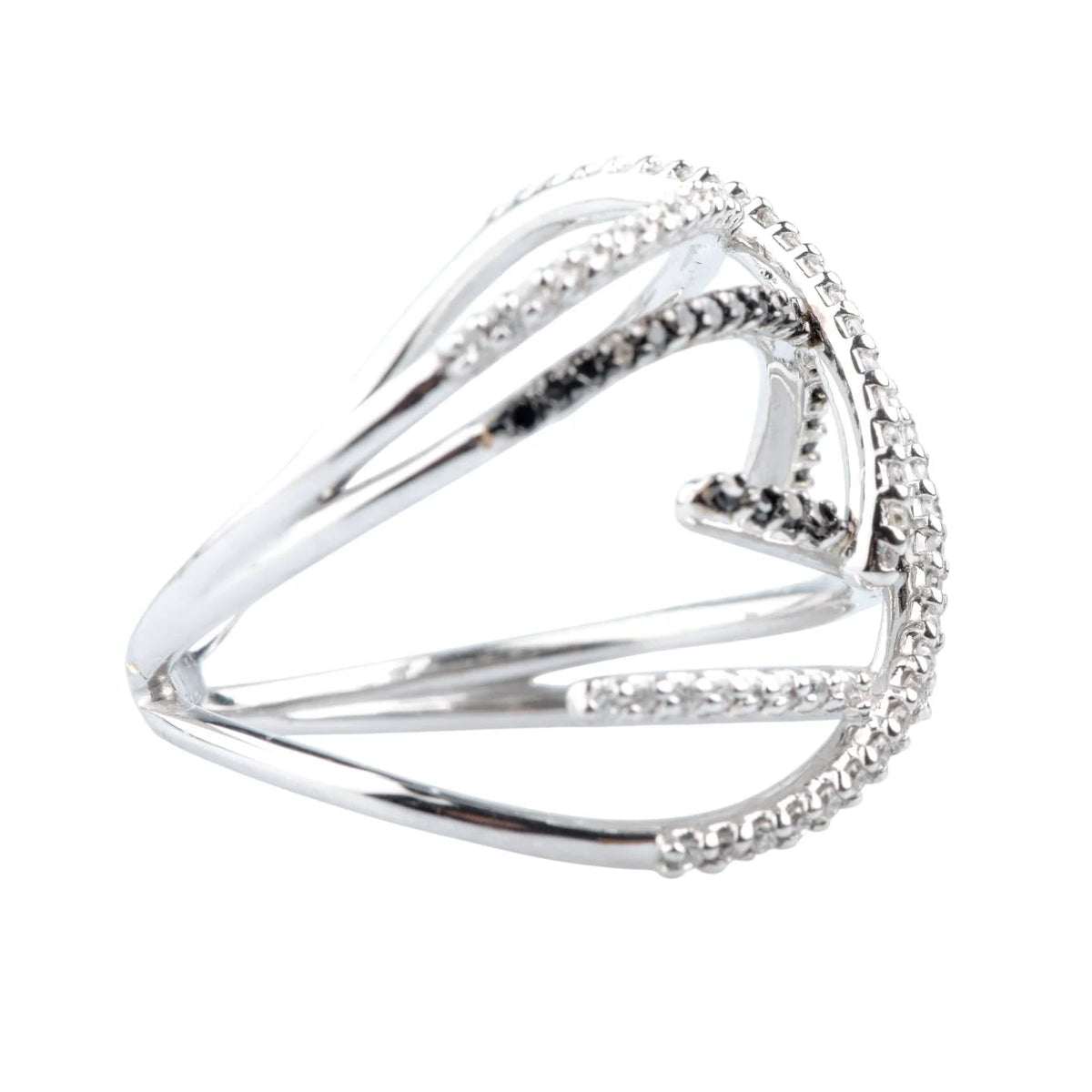 Bague Pavée en or blanc et diamants