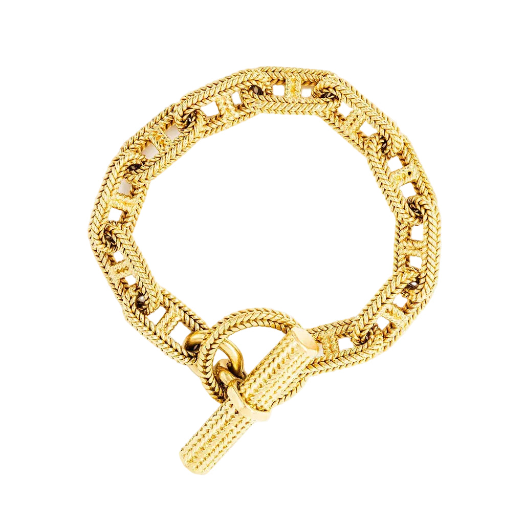 Bracelet HERMÈS par GEORGES LENFANT "Chaîne d'ancre Vendôme" en or jaune
