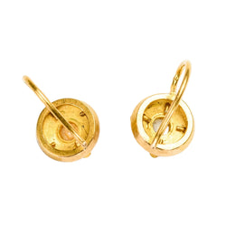 Boucles d'oreilles Pendantes en or jaune et perles