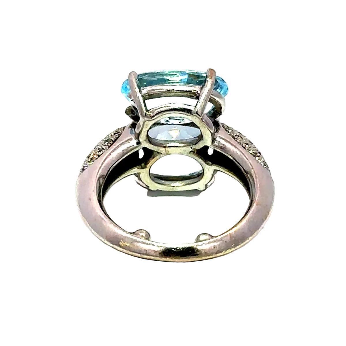 Bague Cocktail en or blanc, topazes et diamants