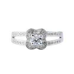 Bague Entourage MAUBOUSSIN "Moi aime toi" en or blanc et diamants
