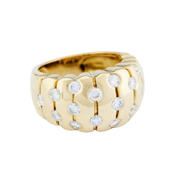 Bague Dôme en or jaune et diamants
