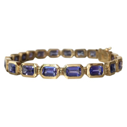 Bracelet Ligne en or jaune et tanzanites
