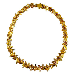 Collier Ras de Cou VAN CLEEF & ARPELS Feuilles en or jaune, saphirs et diamants