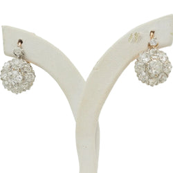 Boucles d'oreilles Dormeuses en or jaune, platine et diamants
