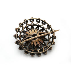 Broche Épingle en or jaune, argent et diamants