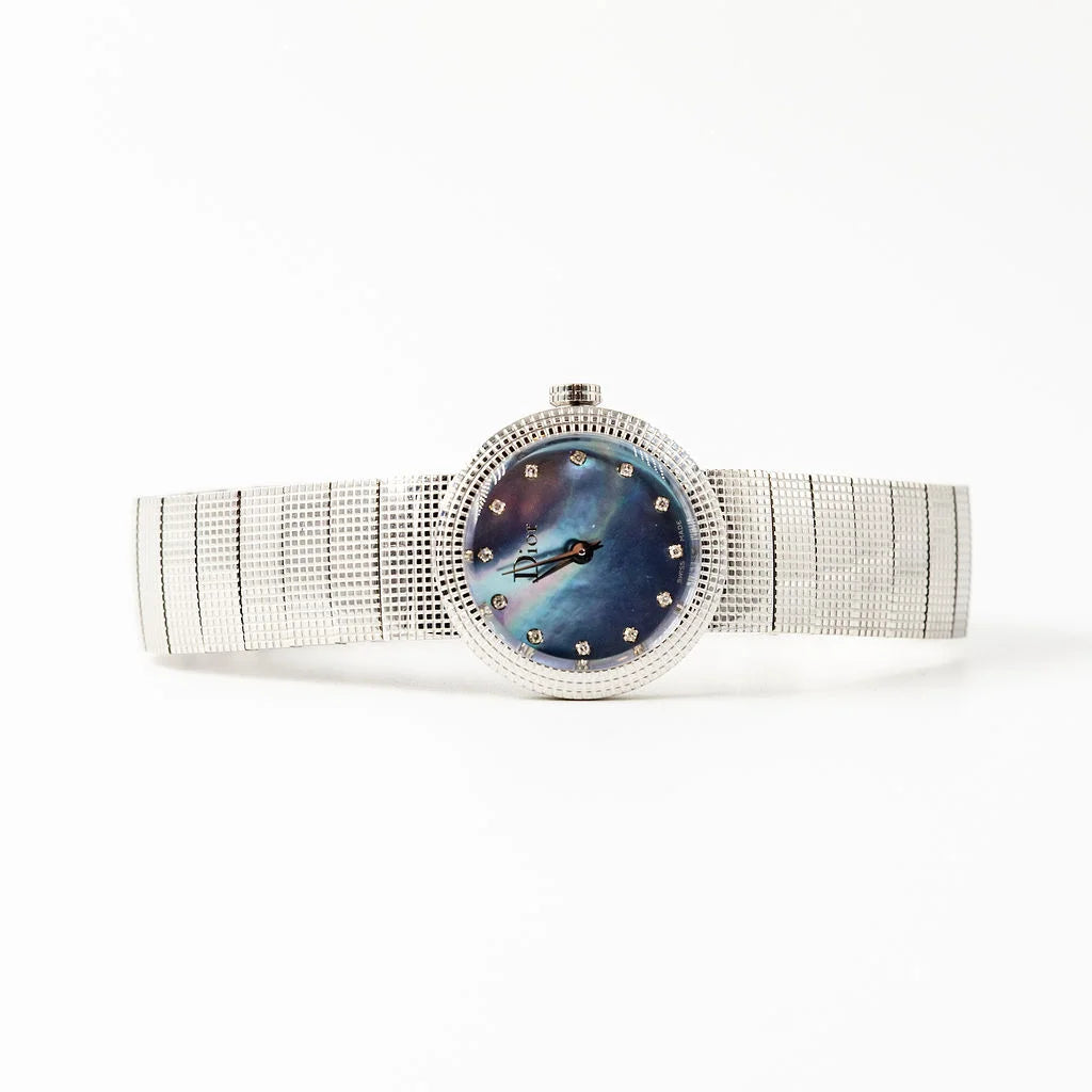 Montre de dame DIOR "La Baby D" en acier, nacre et diamants