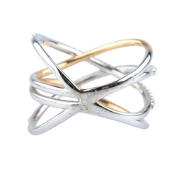 Bague Pavée en or blanc, or jaune et diamants