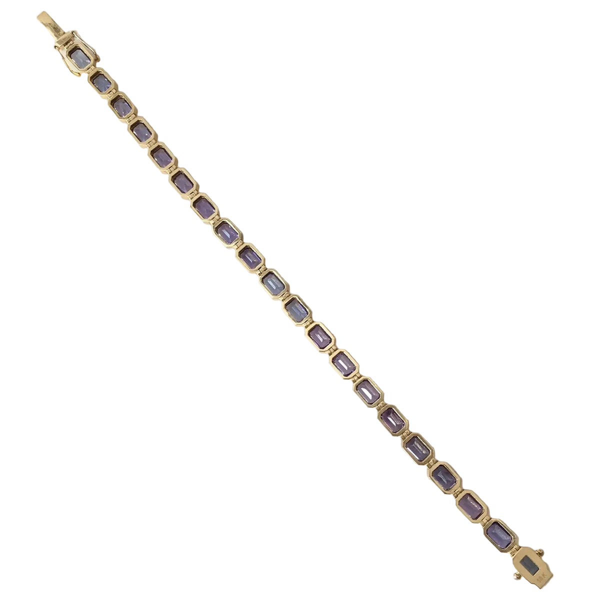 Bracelet Ligne en or jaune et tanzanites