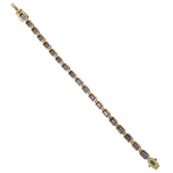 Bracelet Ligne en or jaune et tanzanites
