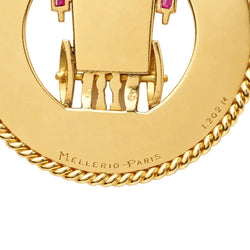 Pendentif MELLERIO en or jaune, saphir et rubis