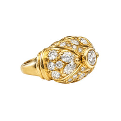 Bague Dôme en or jaune et diamants