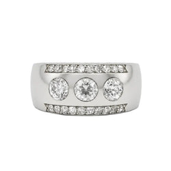Bague Trilogie en platine et diamants
