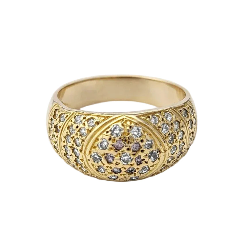 Bague Dôme en or jaune et diamants
