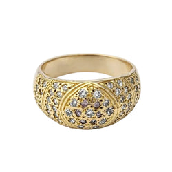 Bague Dôme en or jaune et diamants