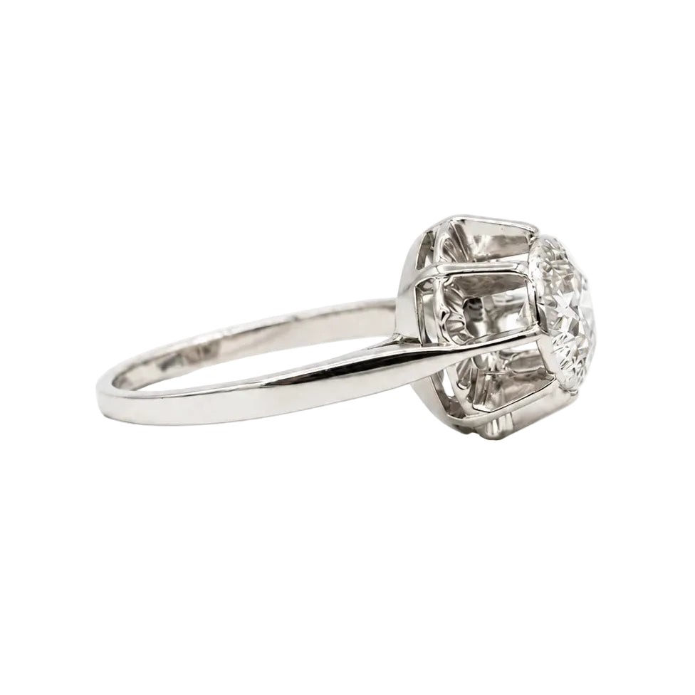Bague Solitaire en or blanc et diamant