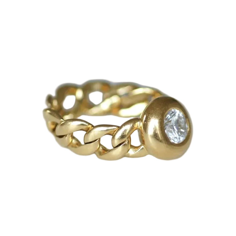 Bague Solitaire en or jaune et diamant