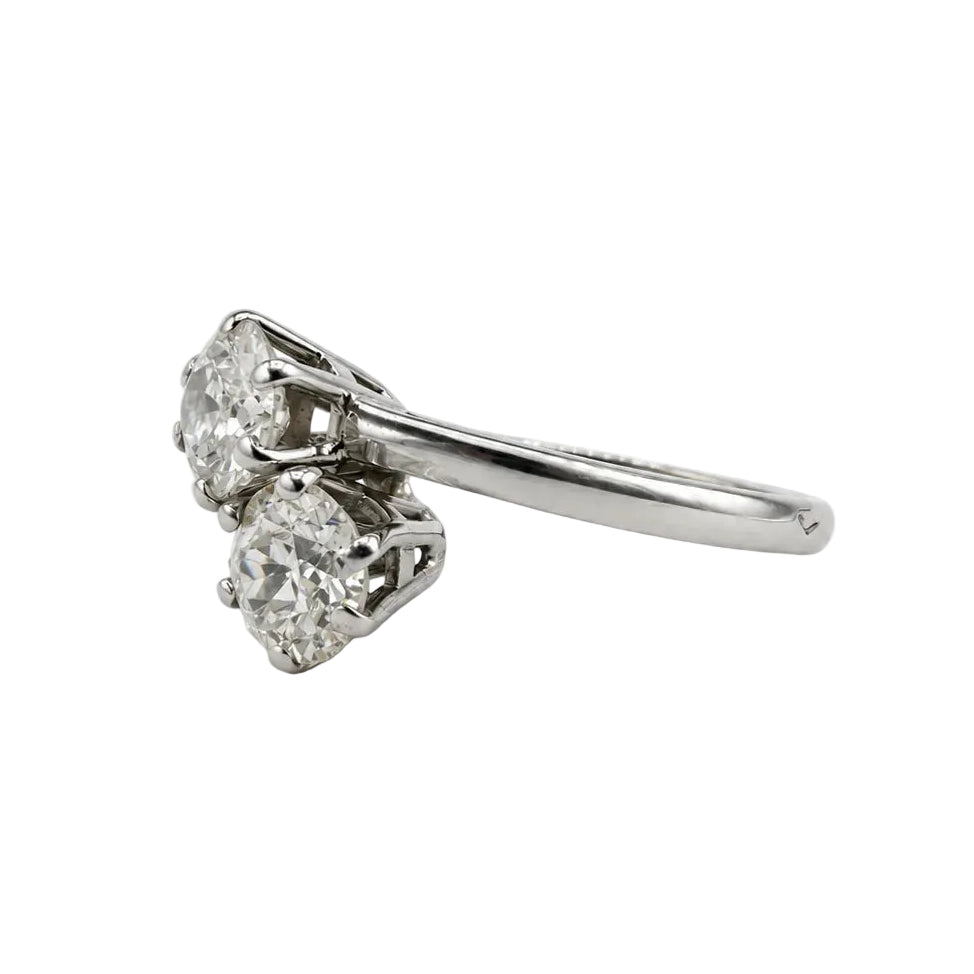 Bague Toi & Moi en or blanc et diamants