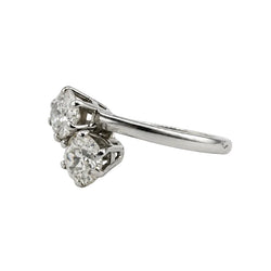 Bague Toi & Moi en or blanc et diamants