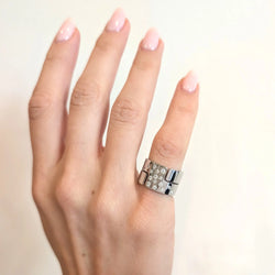 Bague Bandeau DINH VAN "Seventies" en or blanc et diamants