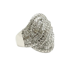 Bague Dôme en or blanc et diamants