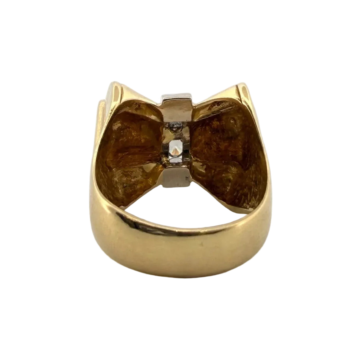 Bague Tank en or jaune et diamants