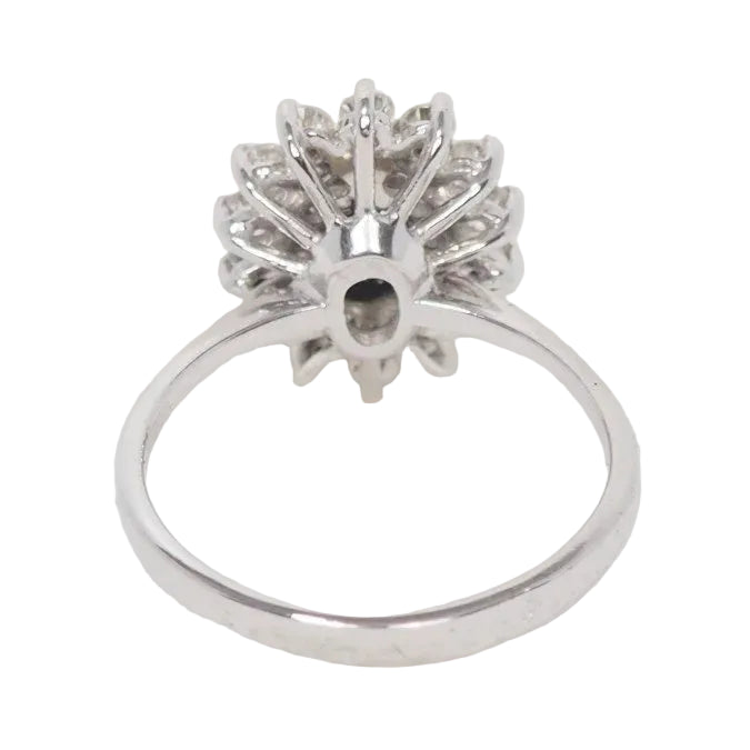 Bague Marguerite en or blanc, saphir et diamants
