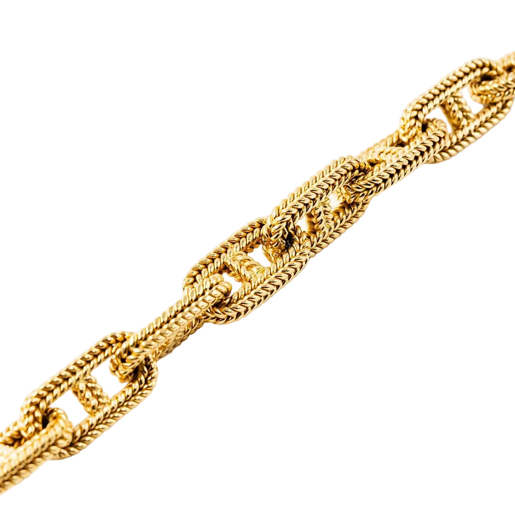 Bracelet HERMÈS par GEORGES LENFANT "Chaîne d'ancre Vendôme" en or jaune