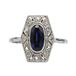 Bague Entourage en or blanc, saphir et diamants
