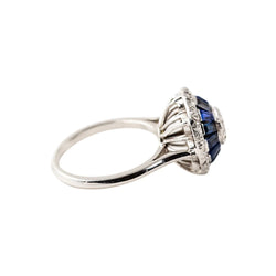 Bague Dôme en or blanc, saphirs et diamants