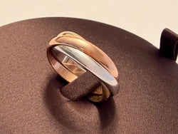 Bague Alliance CARTIER "Trinity" en or blanc, or jaune et or rose