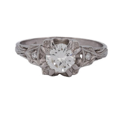 Bague Solitaire en platine et diamants