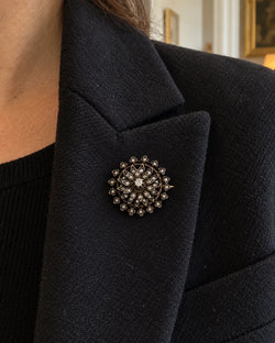 Broche Épingle en or jaune, argent et diamants