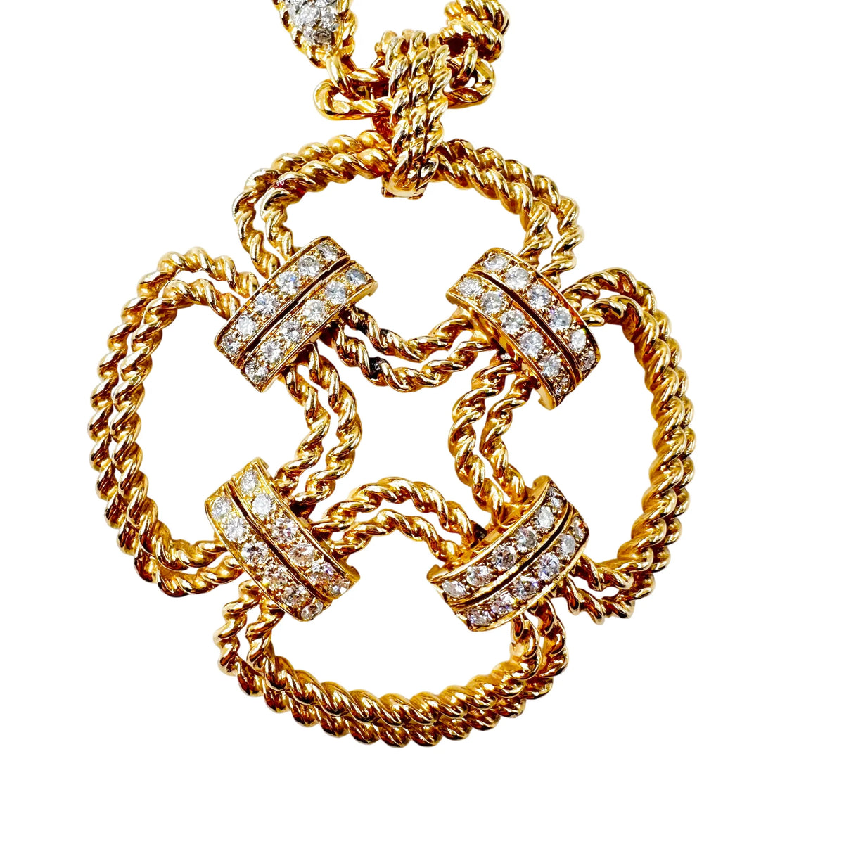Collier Pendentif FRED en or jaune et diamants
