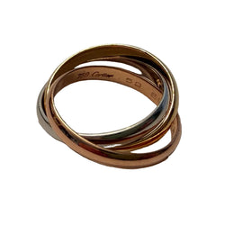Bague Alliance CARTIER "Trinity" en or blanc, or jaune et or rose