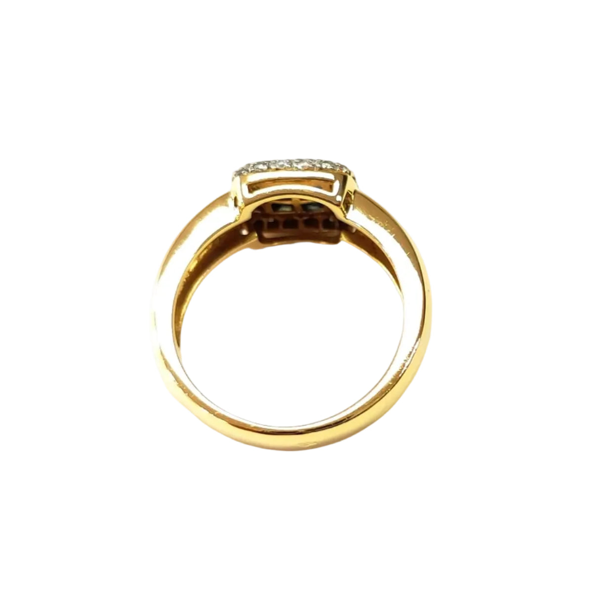 bague Jonc en or jaune, saphirs et diamants