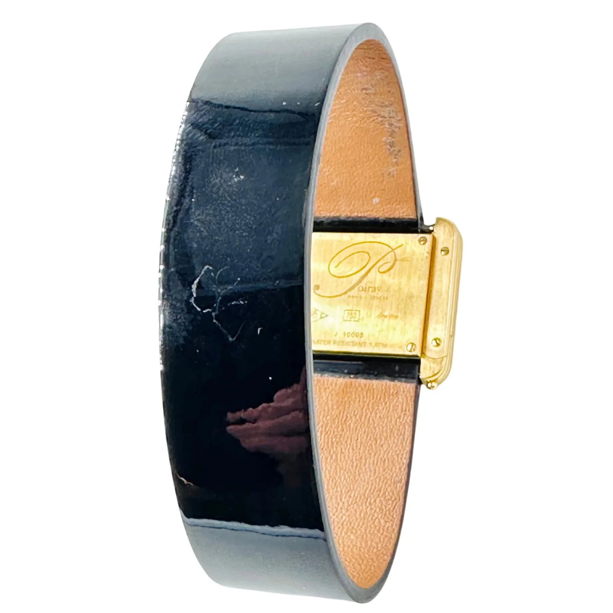 Montre POIRAY "Ma Première 16/9" en or jaune, nacre, diamants et cuir