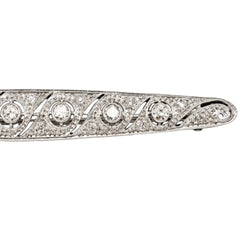 Broche Barrette en platine et diamants