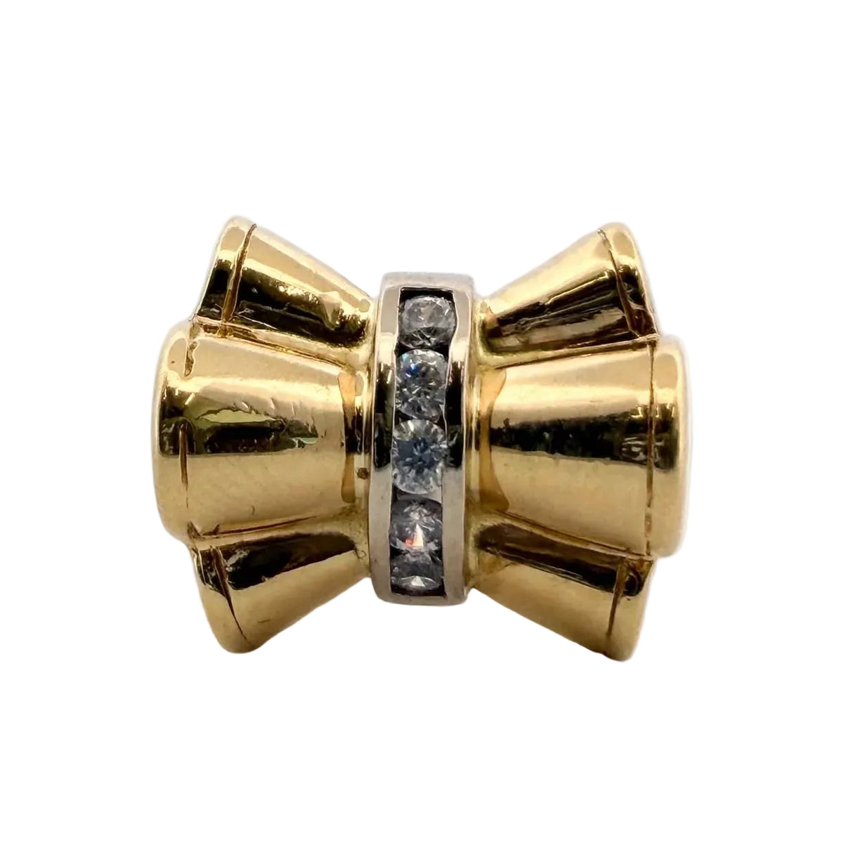 Bague Tank en or jaune et diamants