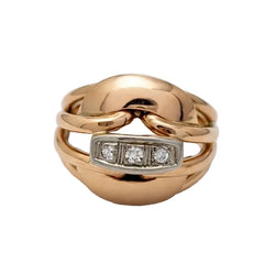 Bague Dôme en or rose et diamants