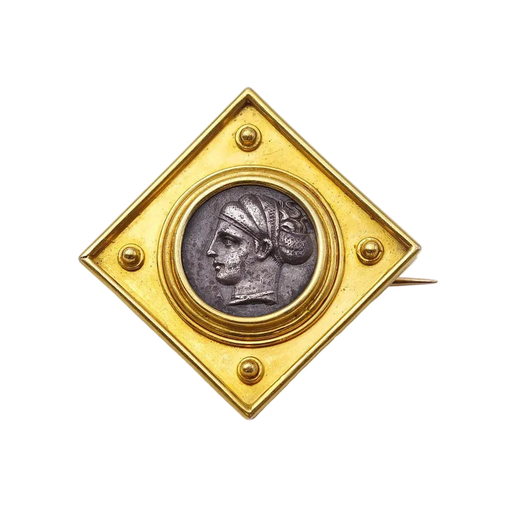 Broche Épingle en or jaune et argent