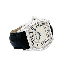 Montre CARTIER "Tortue" en or blanc et diamants