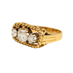 Bague Trilogie en or jaune et diamants