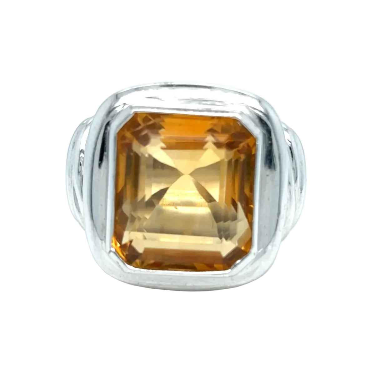 Bague Cocktail en or blanc et citrine