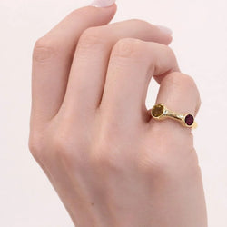 Bague Toi & Moi en or jaune et tourmalines