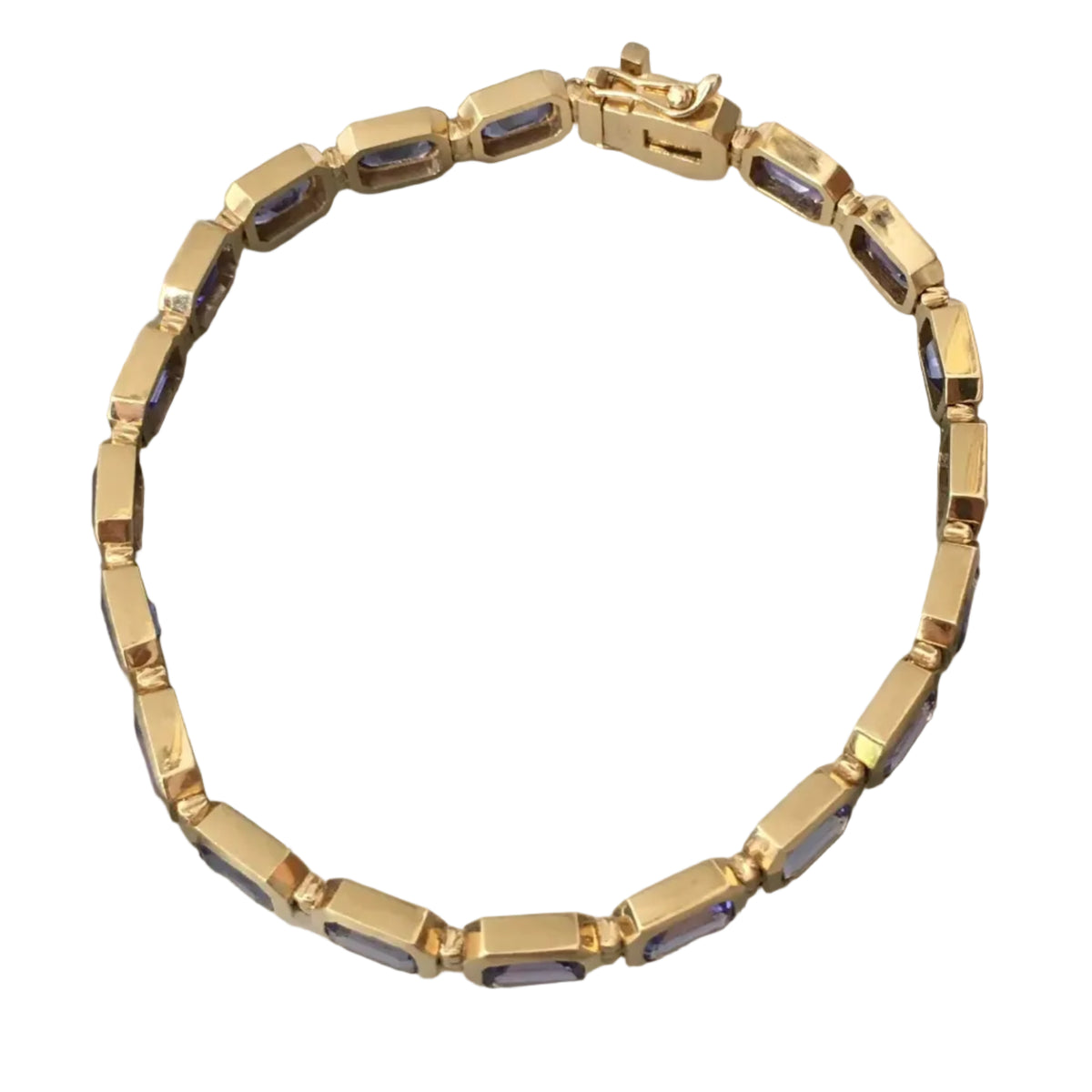 Bracelet Ligne en or jaune et tanzanites