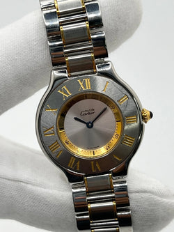 Montre CARTIER "Must 21" plaqué or et acier inoxydable