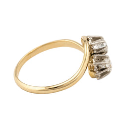 Bague Toi & Moi en or blanc, or jaune et diamants