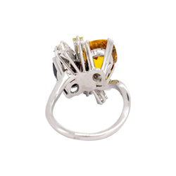Bague Toi & Moi en or blanc, saphirs et diamants
