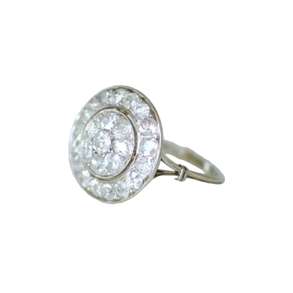 Bague Entourage en or blanc, platine et diamants